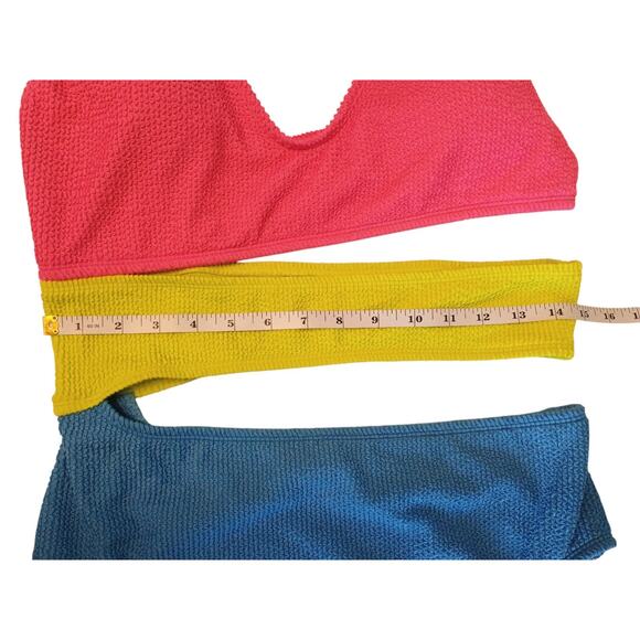 Bar III Cut Out One Piece Swimsuit XL Blue/Yellow/Pink NWT - Picture 8 of 13